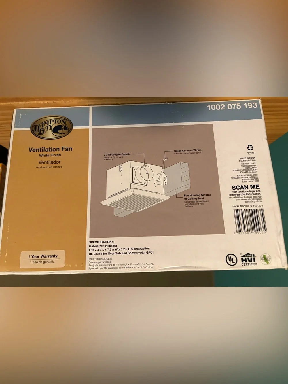 Hampton Bay White Small Room Ventilation Fan